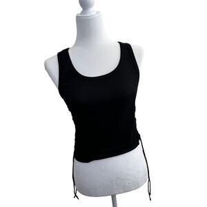 NWT Women's Black Ribbed Tank Top A.Dasi Side Cincher Large